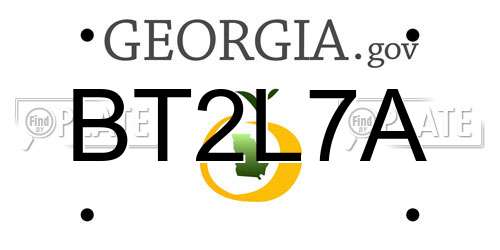 BT2L7A Georgia License Plate