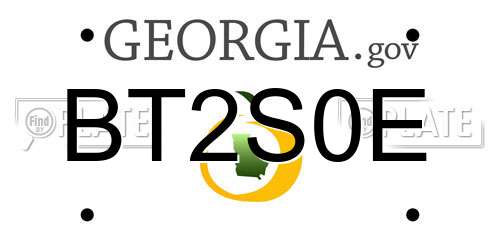 BT2S0E Georgia License Plate