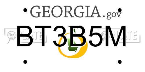 BT3B5M Georgia License Plate