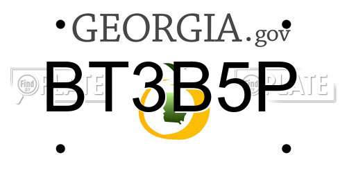 BT3B5P Georgia License Plate