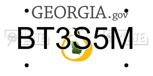 BT3S5M Georgia License Plate