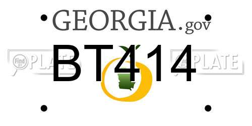 BT414 Georgia License Plate