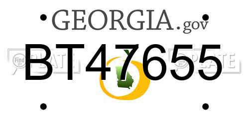 BT47655 Georgia License Plate