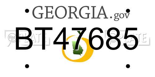 BT47685 Georgia License Plate