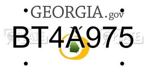 BT4A975 Georgia License Plate