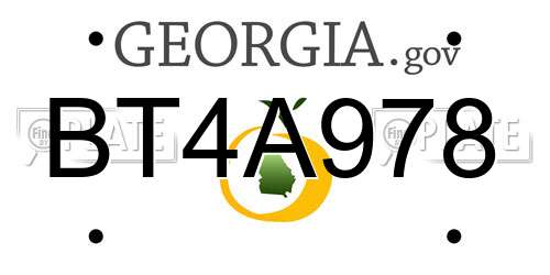 BT4A978 Georgia License Plate