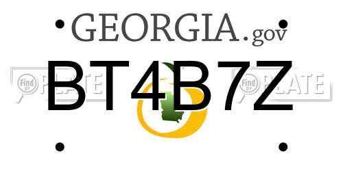 BT4B7Z Georgia License Plate