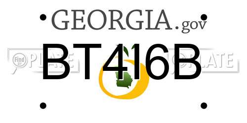 BT4I6B Georgia License Plate