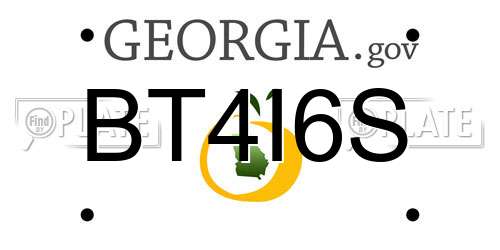 BT4I6S Georgia License Plate