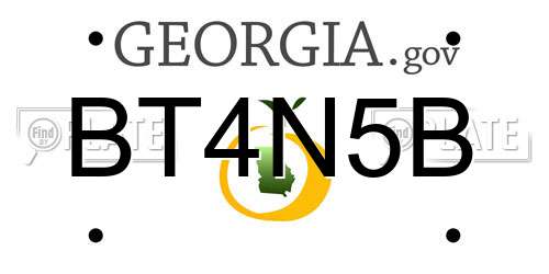 BT4N5B Georgia License Plate