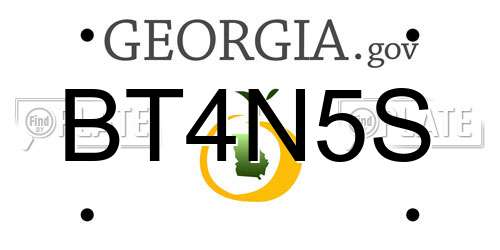 BT4N5S Georgia License Plate