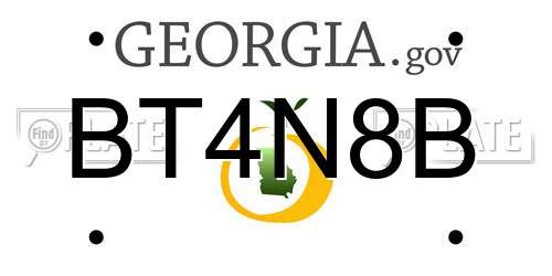 BT4N8B Georgia License Plate