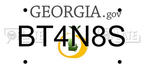 BT4N8S Georgia License Plate