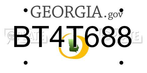 BT4T688 Georgia License Plate