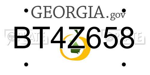 BT4Z658 Georgia License Plate