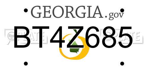BT4Z685 Georgia License Plate