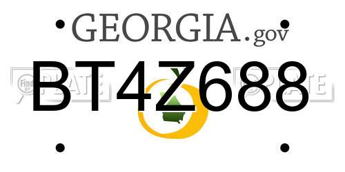 BT4Z688 Georgia License Plate