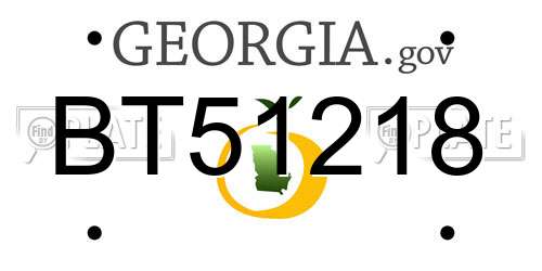 BT51218 Georgia License Plate