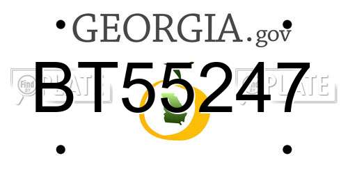 BT55247 Georgia License Plate