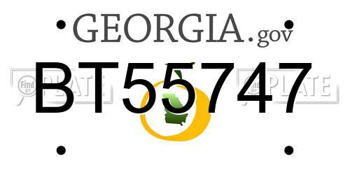 BT55747 Georgia License Plate