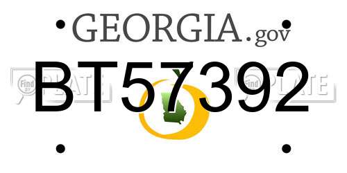 BT57392 Georgia License Plate