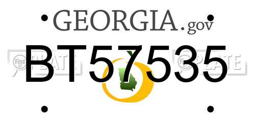 BT57535 Georgia License Plate