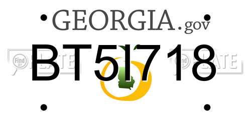 BT5I718 Georgia License Plate