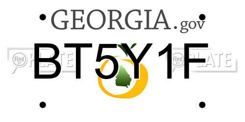 BT5Y1F Georgia License Plate