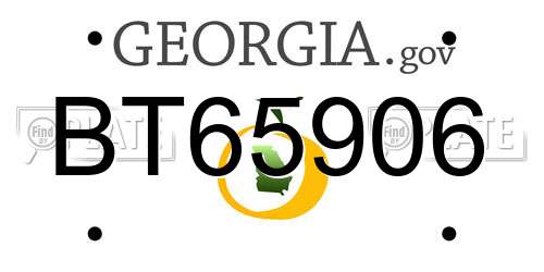 BT65906 Georgia License Plate