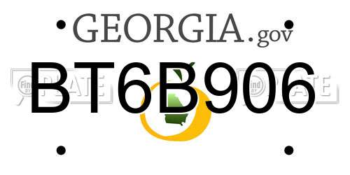 BT6B906 Georgia License Plate