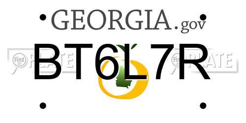 BT6L7R Georgia License Plate