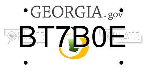 BT7B0E Georgia License Plate
