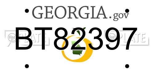 BT82397 Georgia License Plate