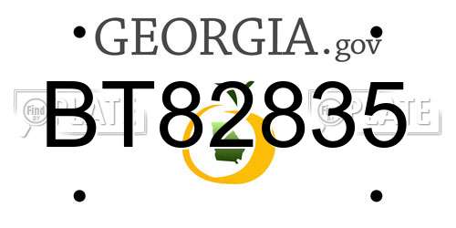 BT82835 Georgia License Plate
