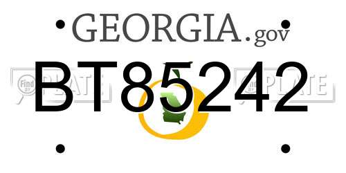 BT85242 Georgia License Plate