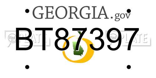 BT87397 Georgia License Plate