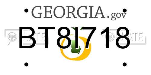 BT8I718 Georgia License Plate