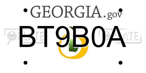 BT9B0A Georgia License Plate