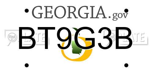 BT9G3B Georgia License Plate