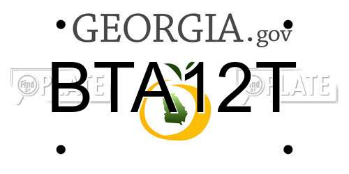 BTA12T Georgia License Plate