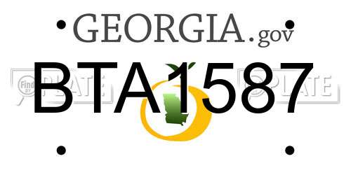BTA1587 Georgia License Plate