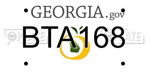 BTA168 Georgia License Plate