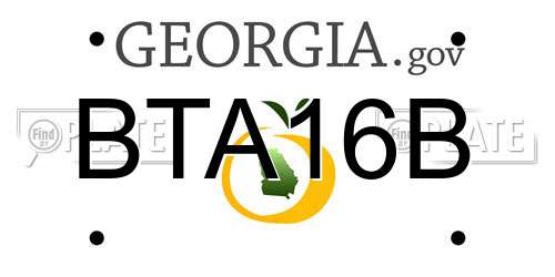 BTA16B Georgia License Plate