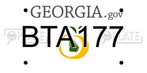 BTA177 Georgia License Plate