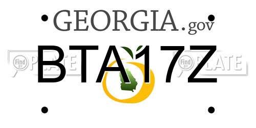 BTA17Z Georgia License Plate