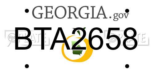 BTA2658 Georgia License Plate