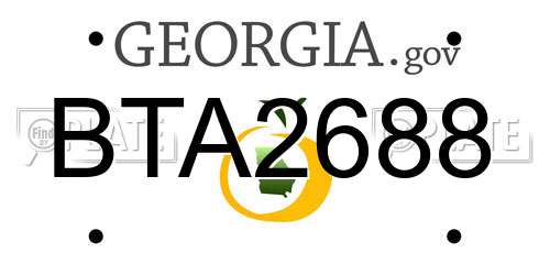 BTA2688 Georgia License Plate