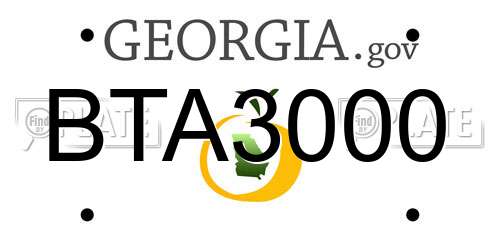 BTA3000 Georgia License Plate