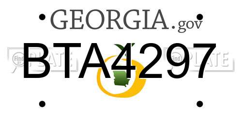 BTA4297 Georgia License Plate