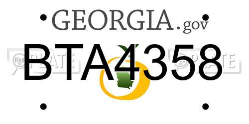 BTA4358 Georgia License Plate